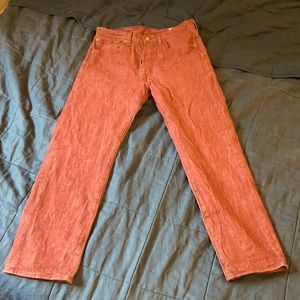 Levi’s 501 white oak cone denim maroon jeans